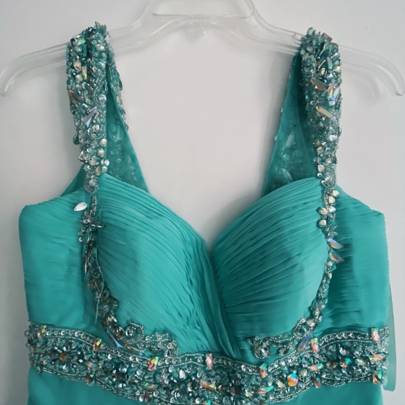 Turquoise sequin dress - Picture 2 of 3